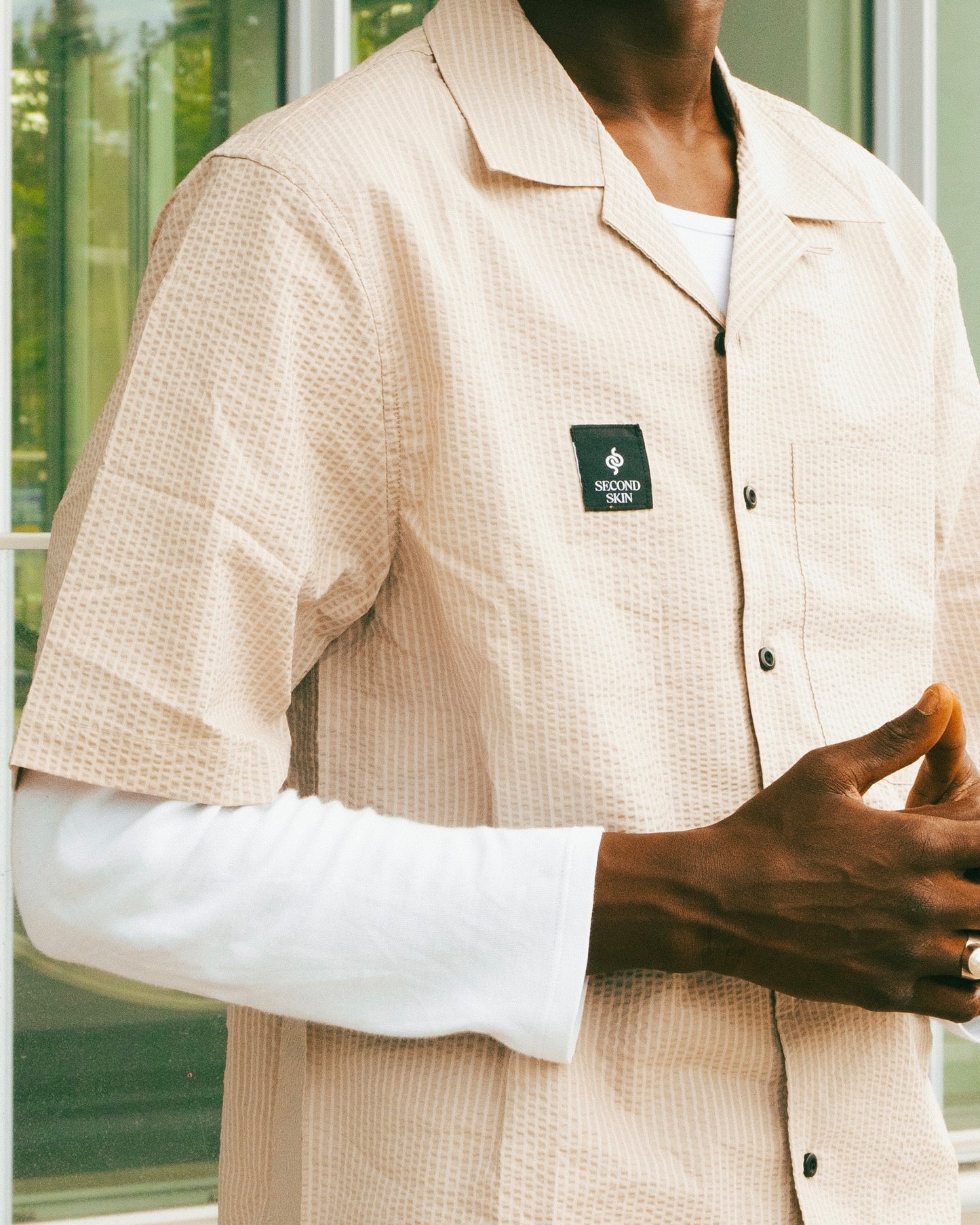 ITALIANO VERO CREAM RELAXED SHORT SLEEVE SHIRT