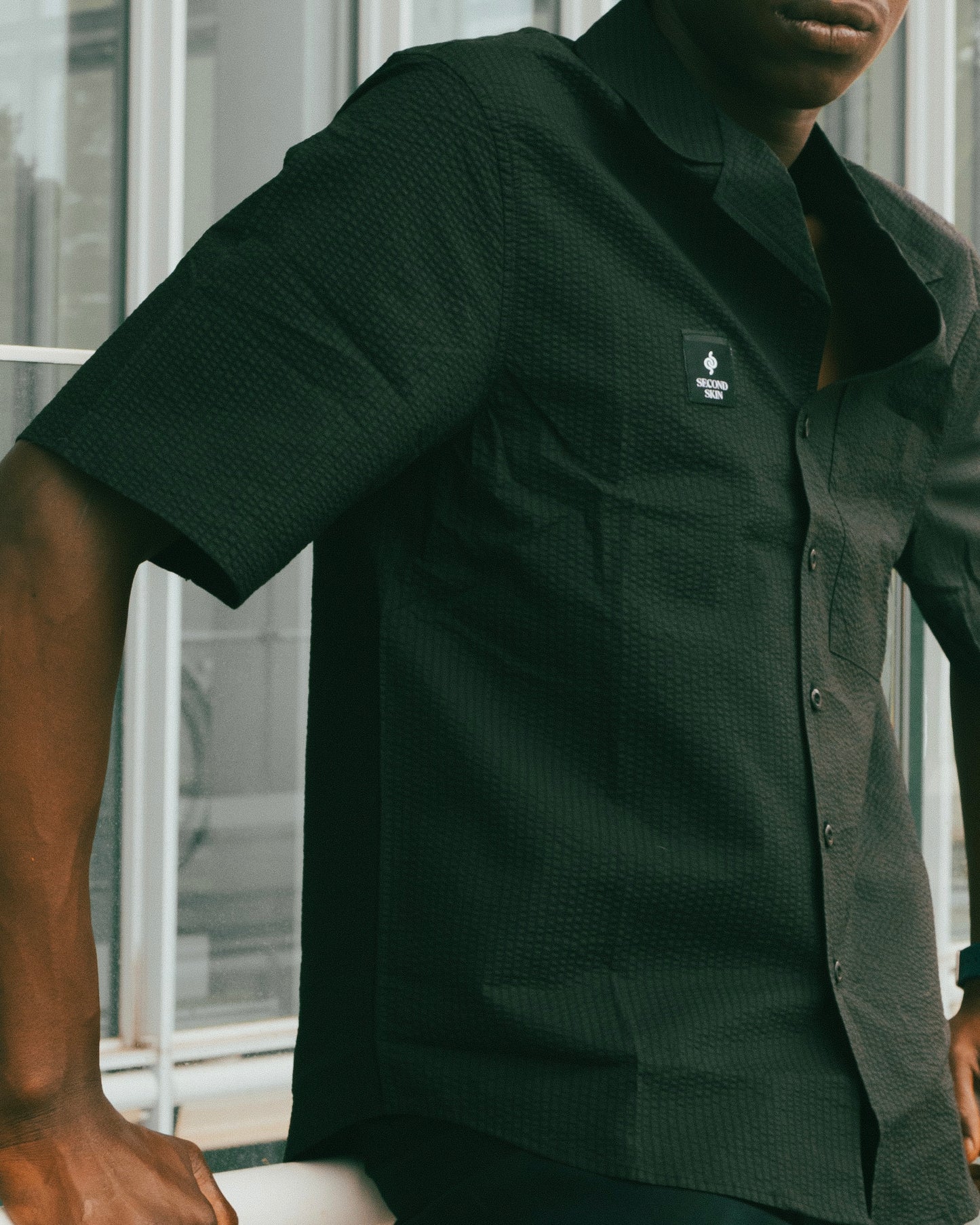 ITALIANO VERO BLACK RELAXED SHORT SLEEVE SHIRT