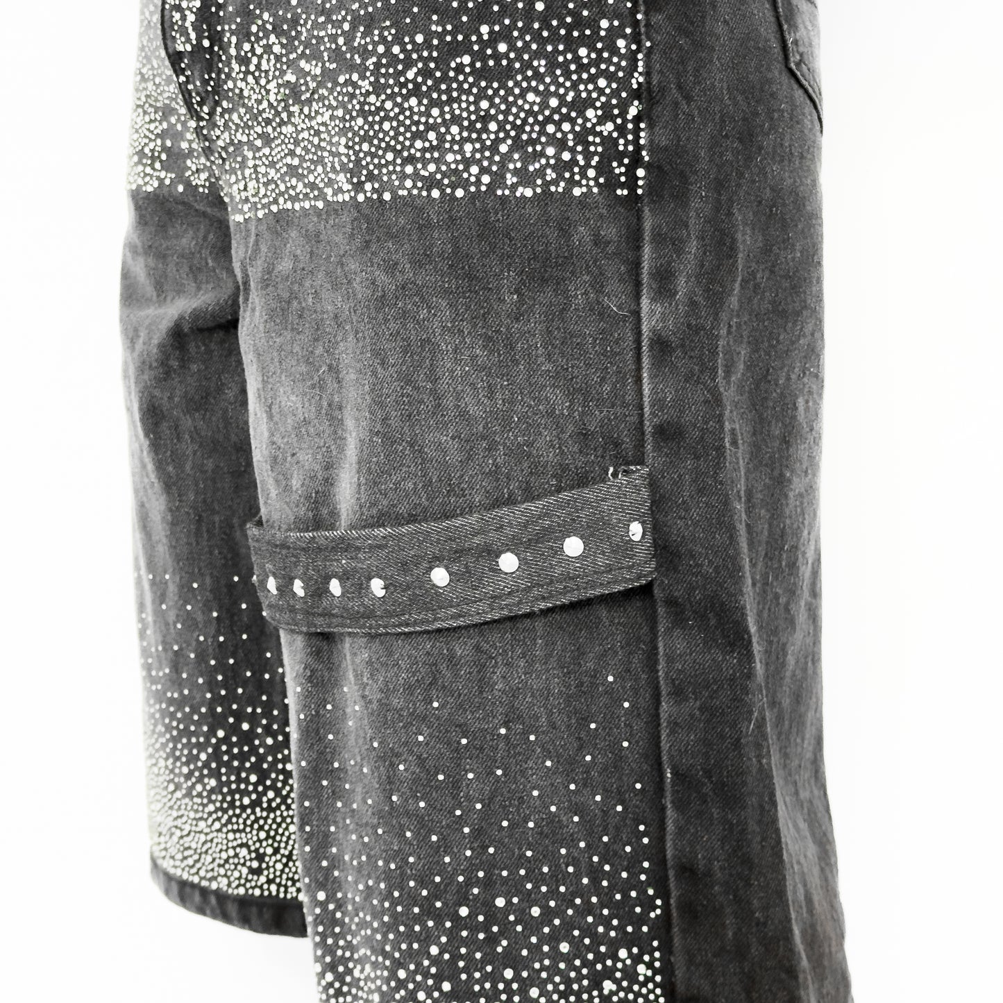 Shiny Denim Jorts Grey Black