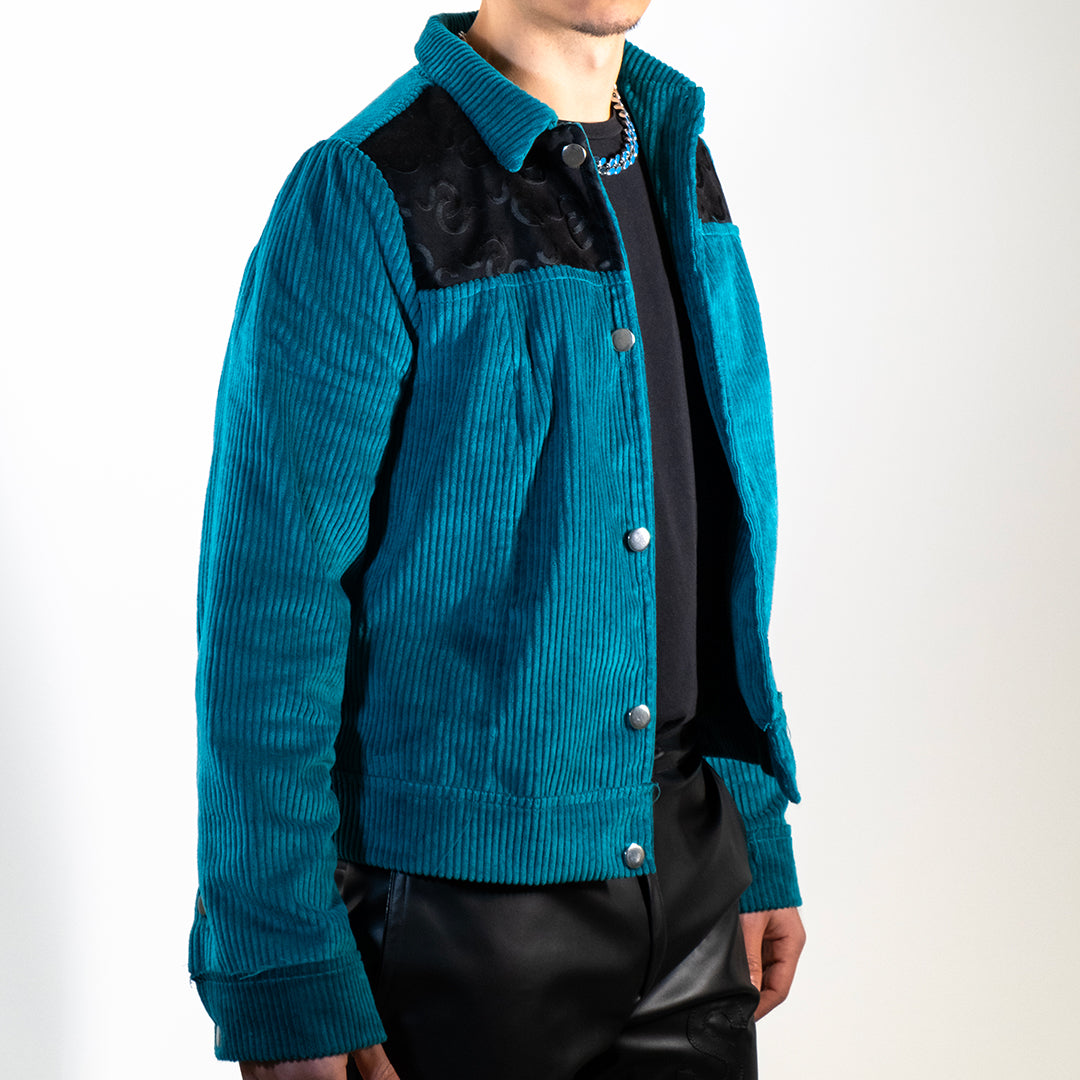 VELVET JACKET KPOP PETROL GREEN