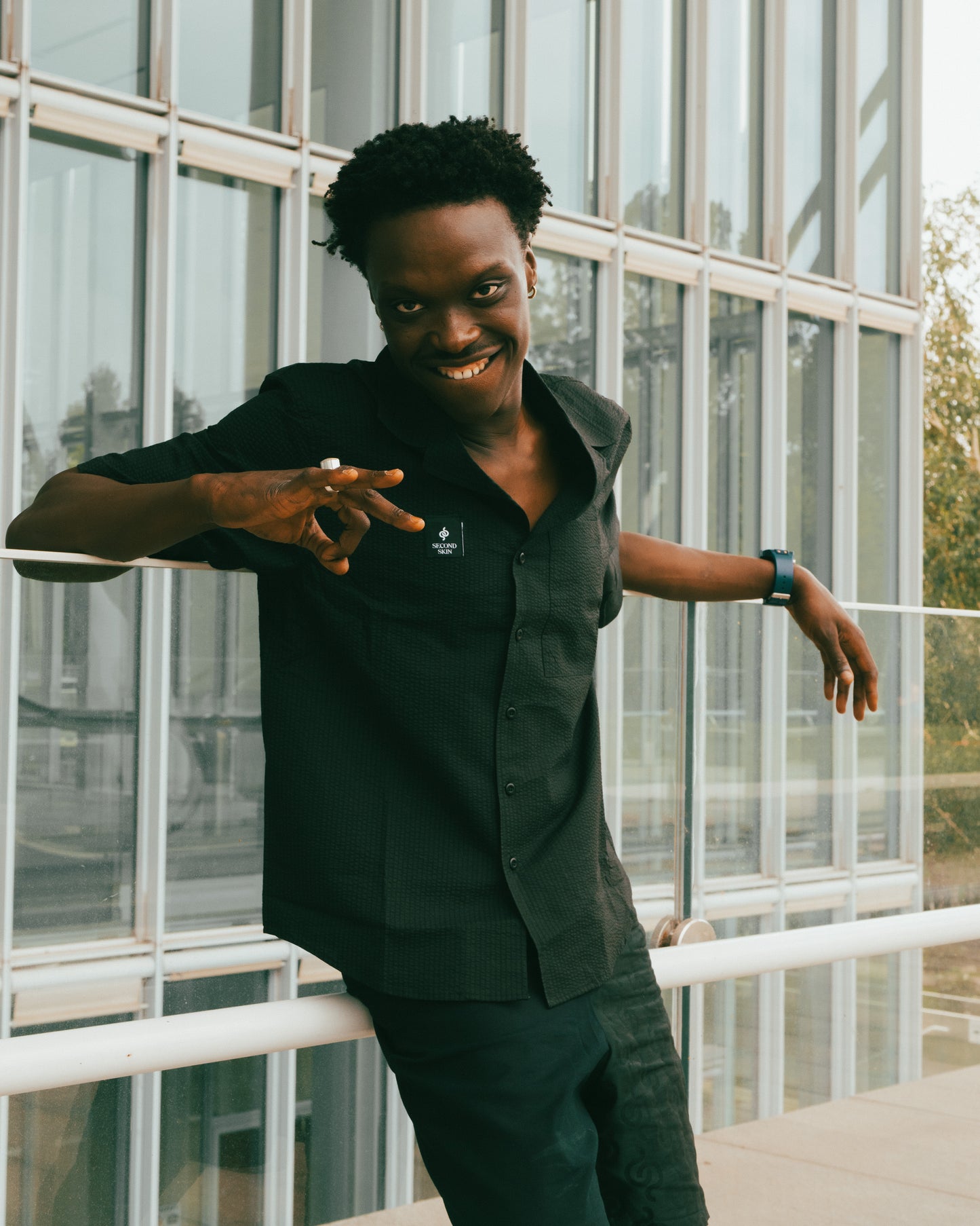 ITALIANO VERO BLACK RELAXED SHORT SLEEVE SHIRT