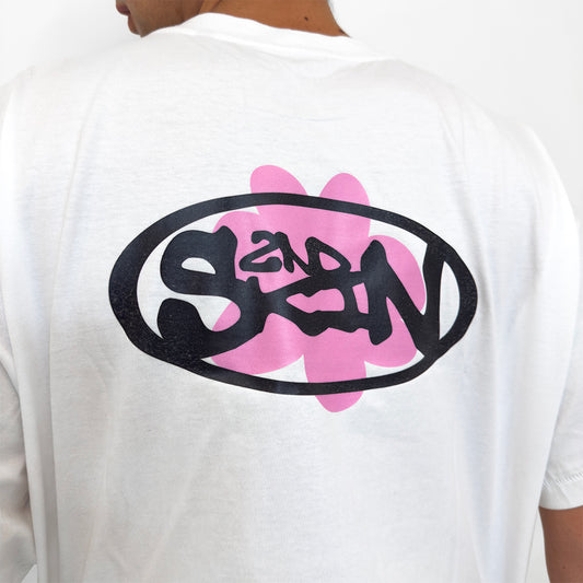 Cement Flower Tee White & Pink