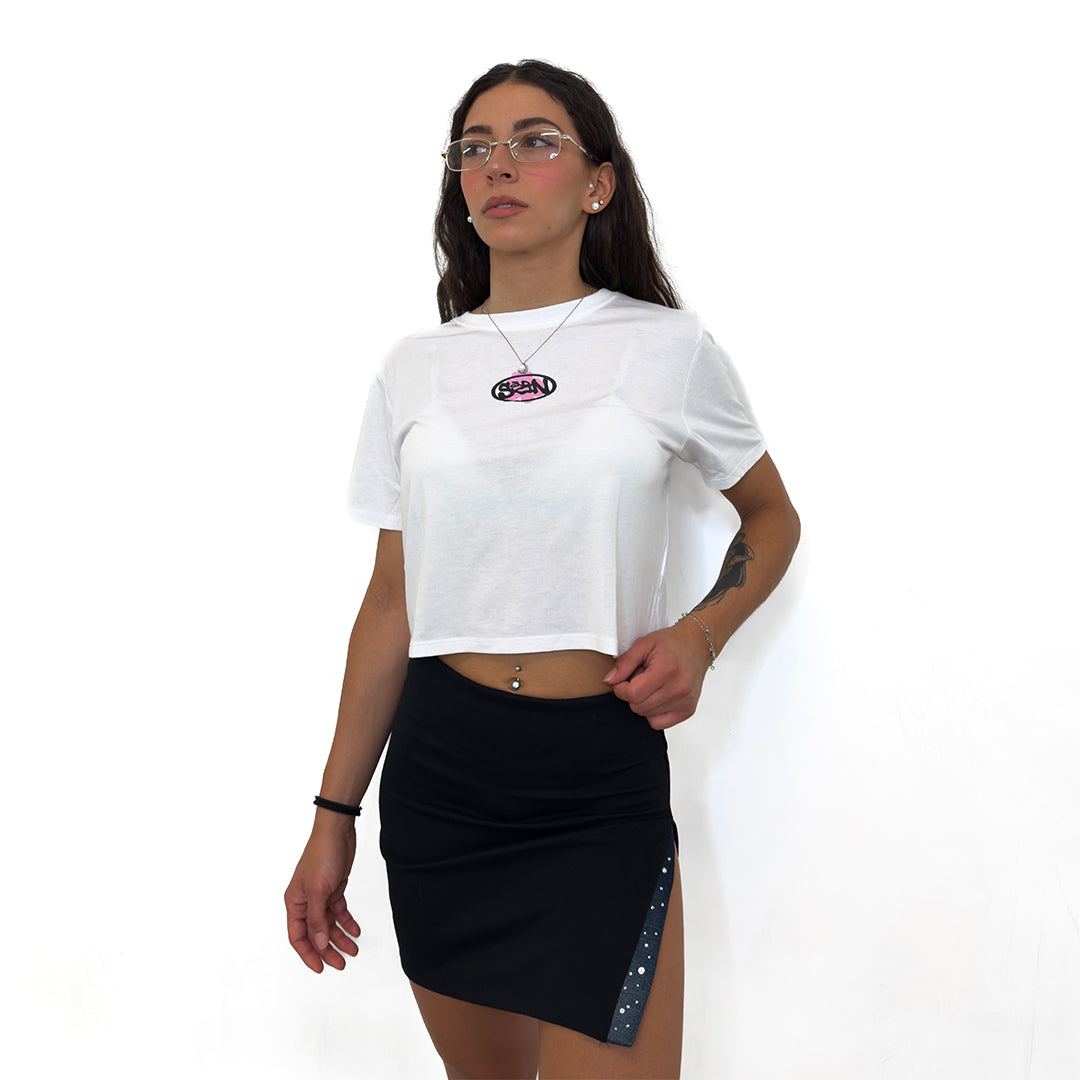 Cement Flower Tee White & Pink