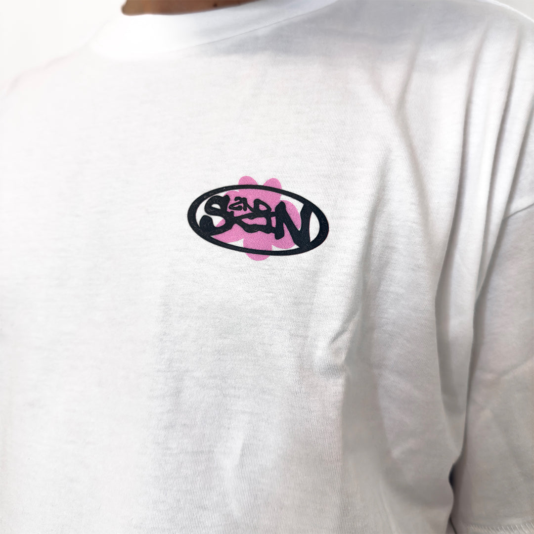 Cement Flower Tee White & Pink