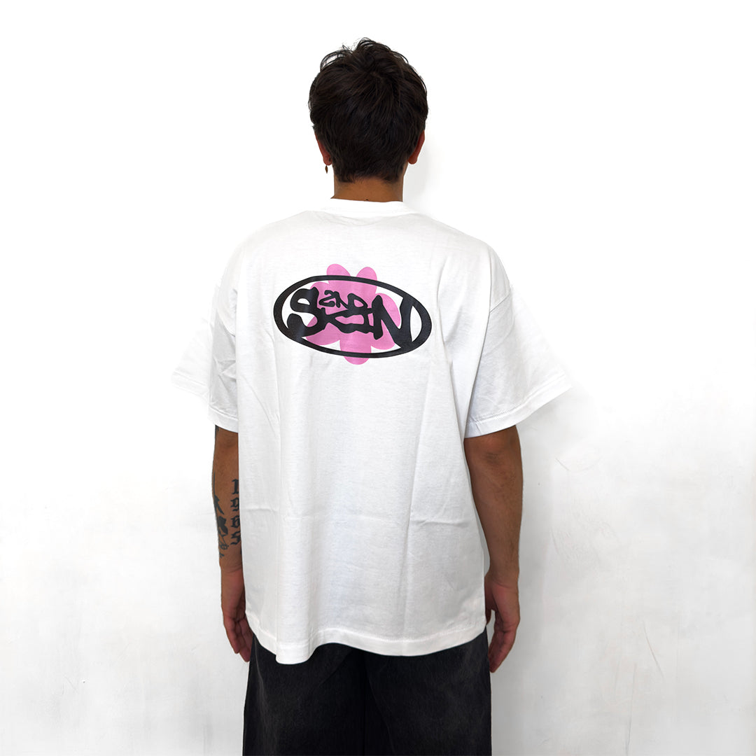 Cement Flower Tee White & Pink