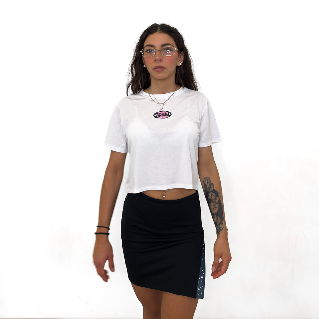 Cement Flower Tee White & Pink