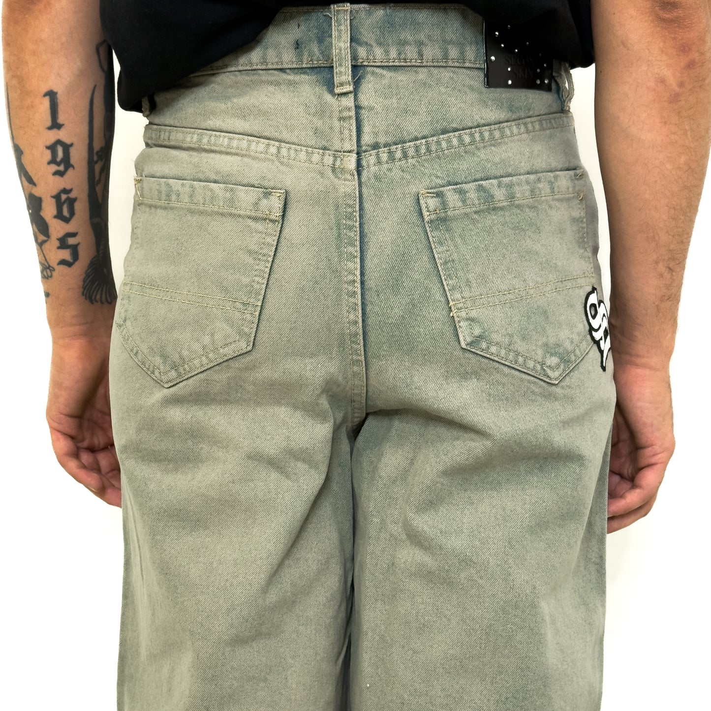 Shiny Washed Denim Jorts