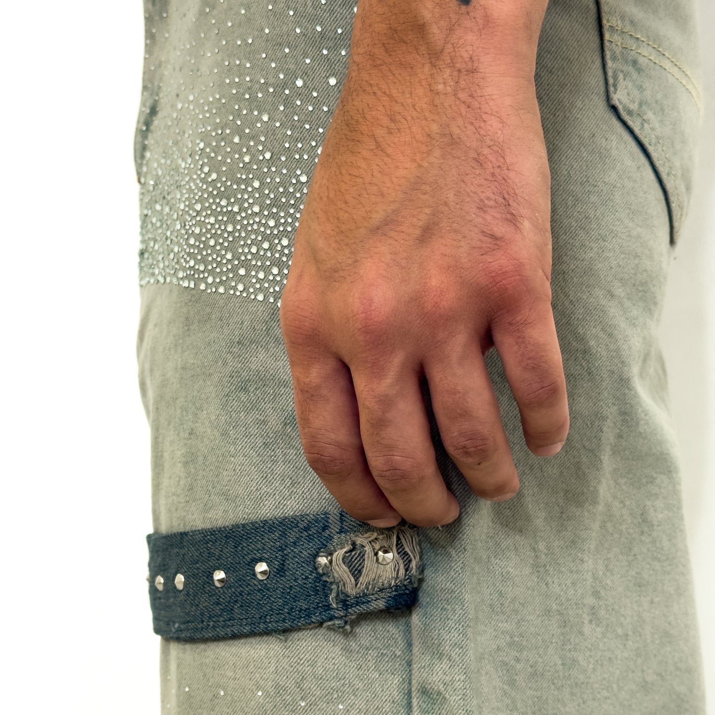 Shiny Washed Denim Jorts