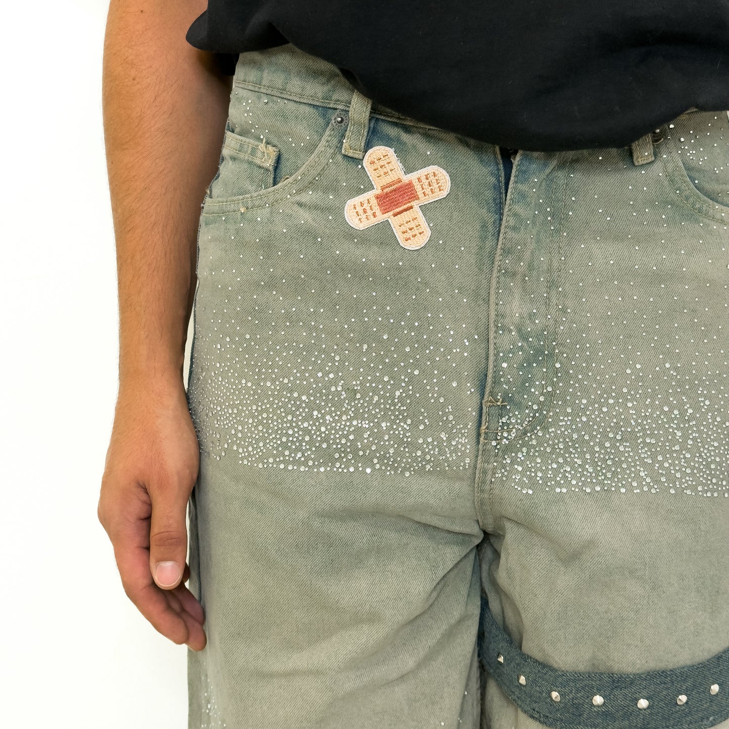 Shiny Washed Denim Jorts