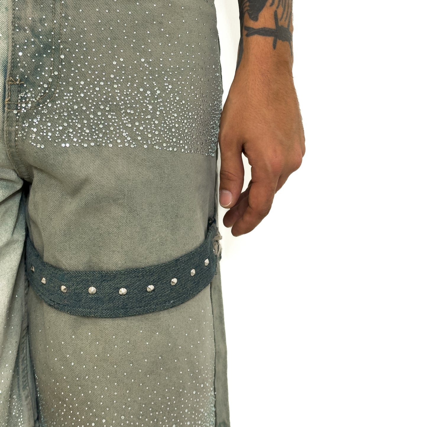 Shiny Washed Denim Jorts