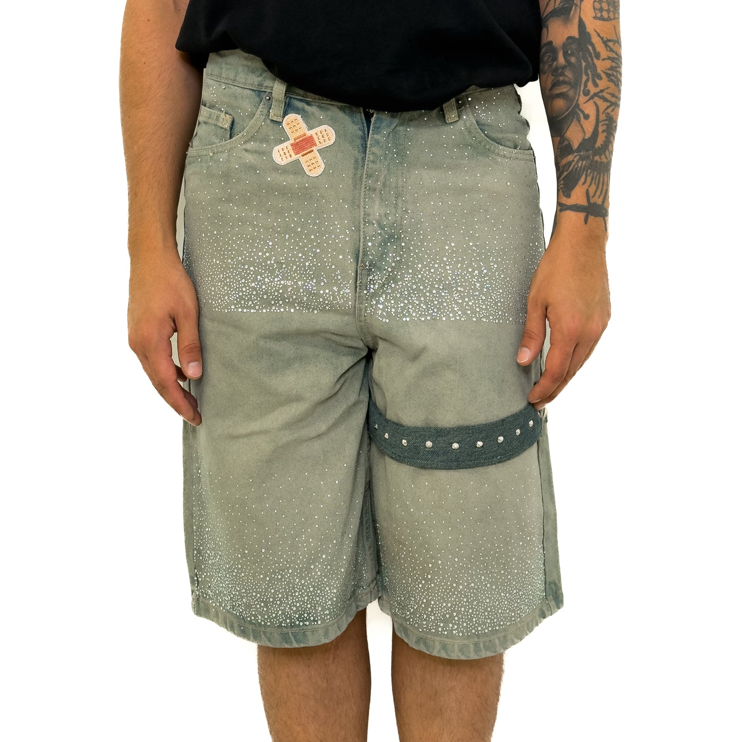 Shiny Washed Denim Jorts
