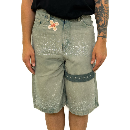 Shiny Washed Denim Jorts