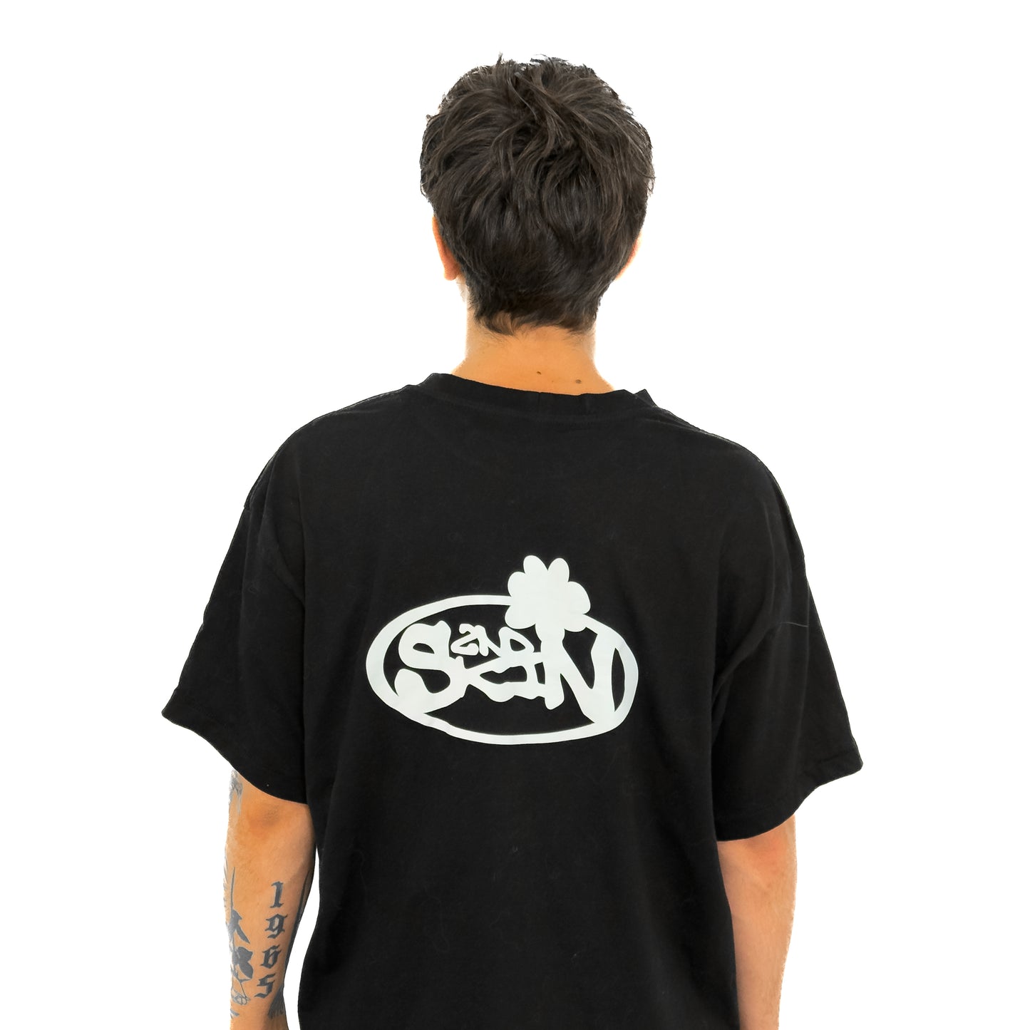 Cement Flower Tee Black & White