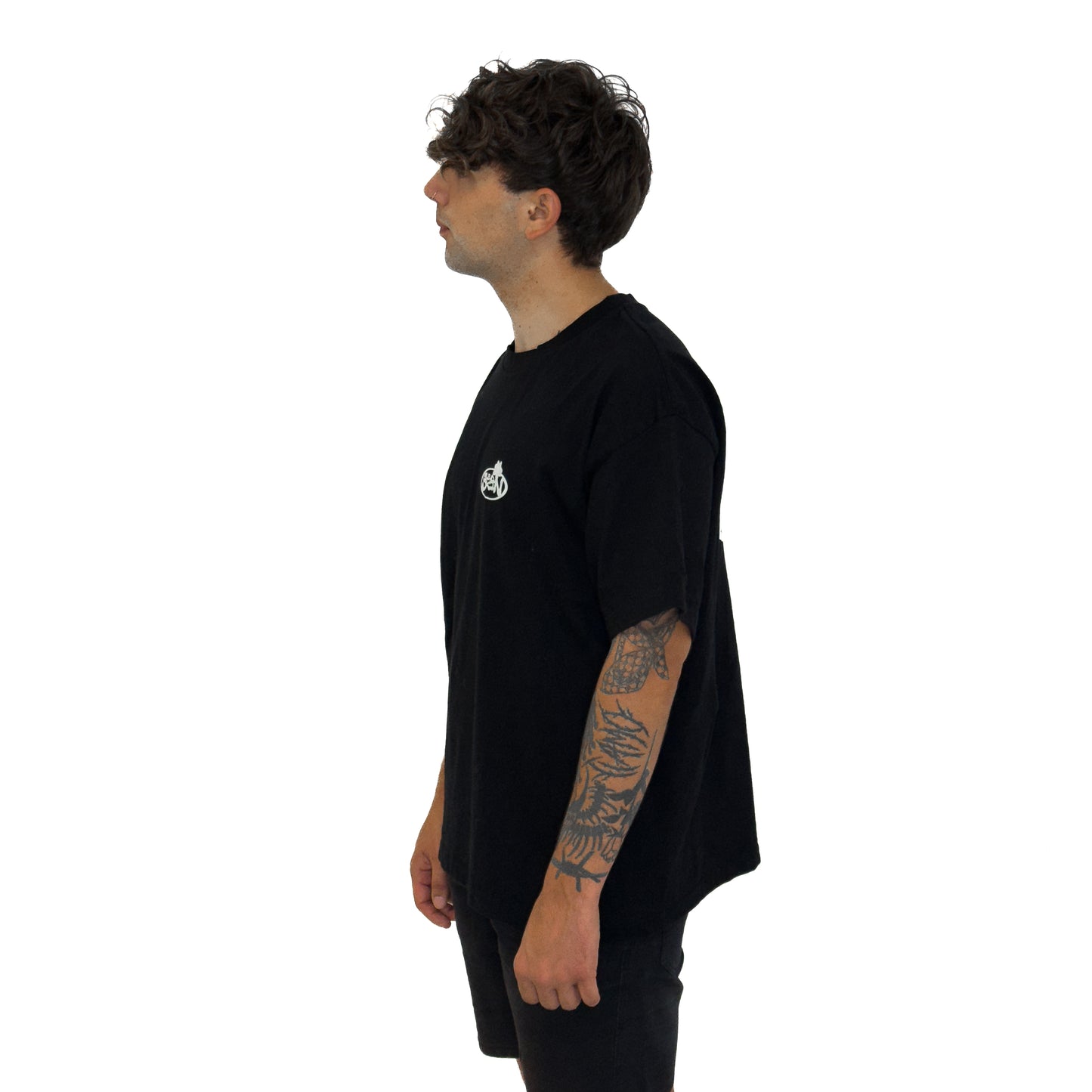Cement Flower Tee Black & White