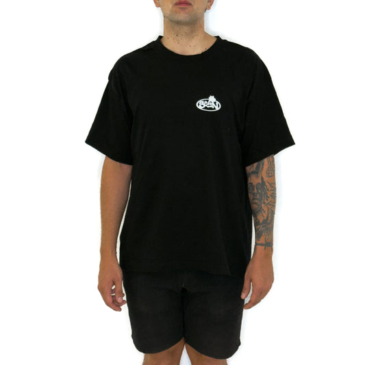 Cement Flower Tee Black & White